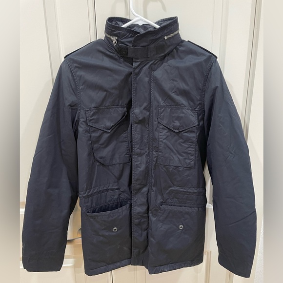 Wallace & Barnes Utility Jacket Mens XS Hidden Hood Fleece Lined J Crew Bomber - Picture 5 of 5
